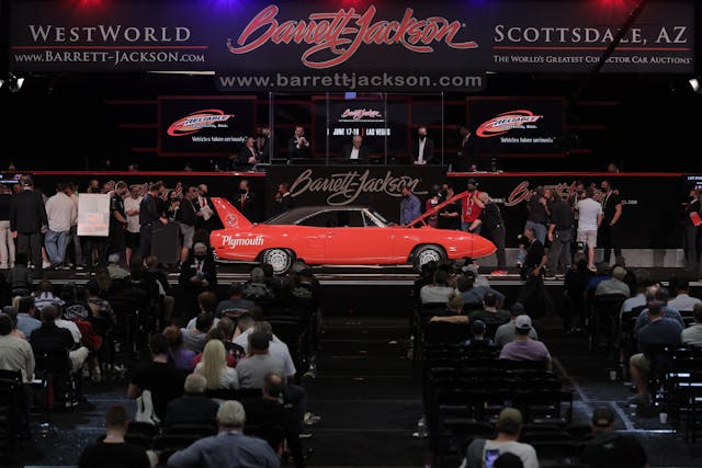 1970 Plymouth Superbird side profile crosses stage
