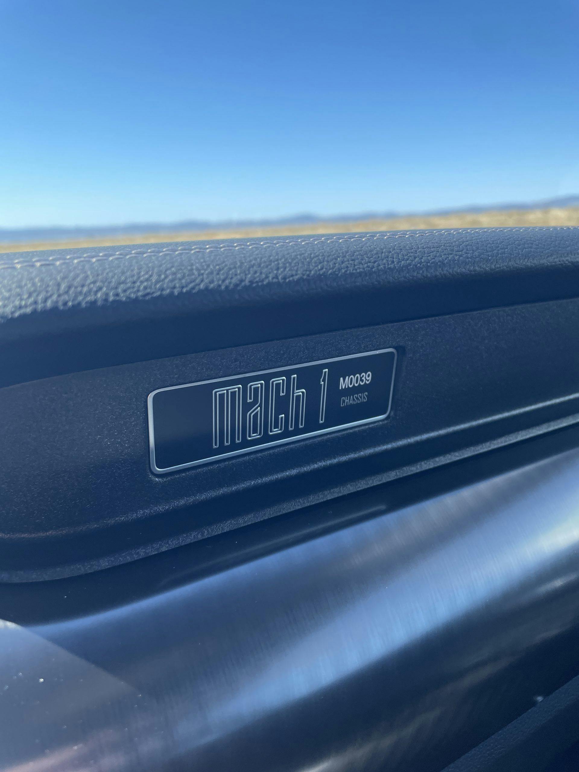 New Mustang Mach 1 interior emblem