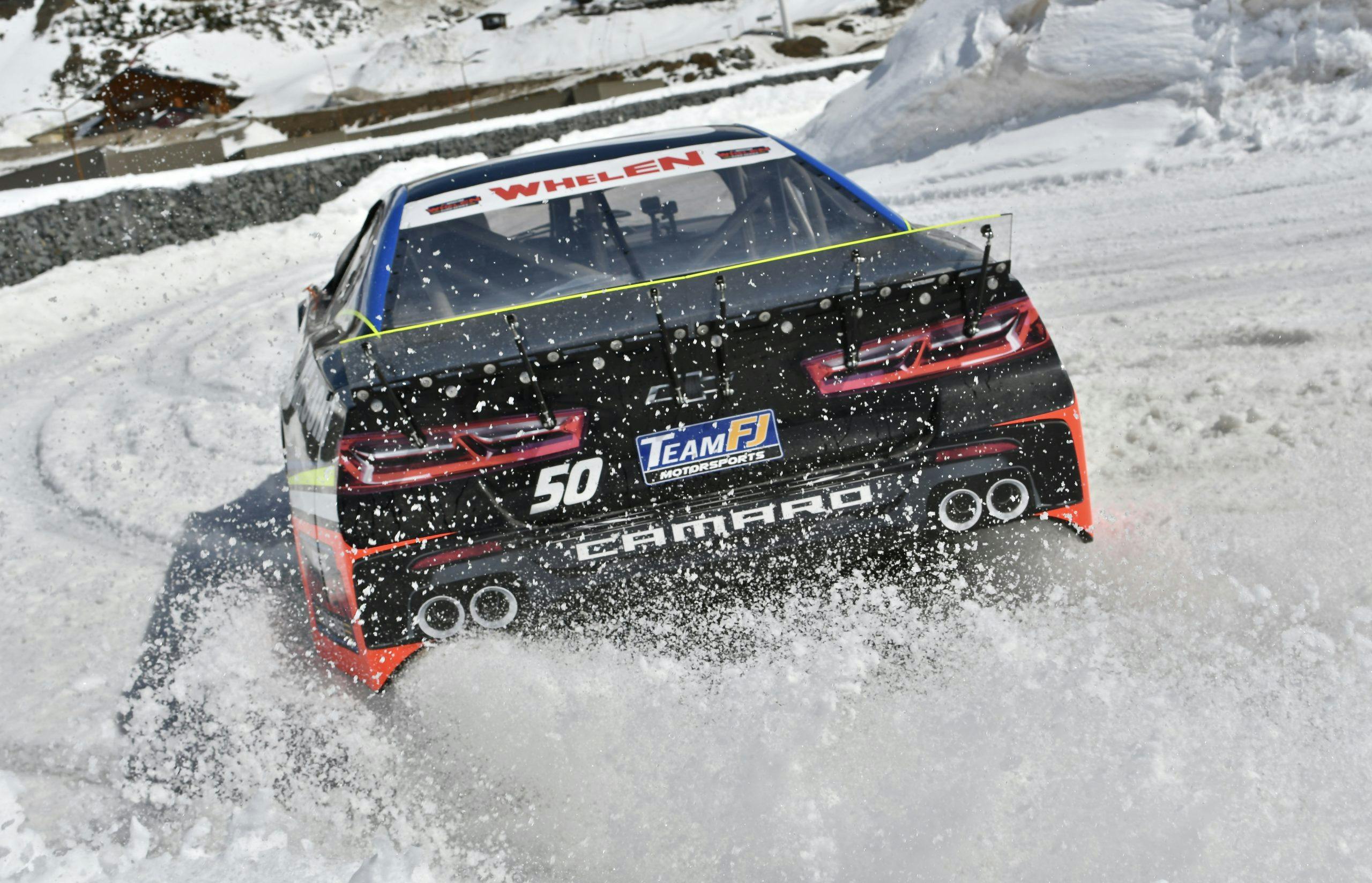 NASCAR on ice rear action