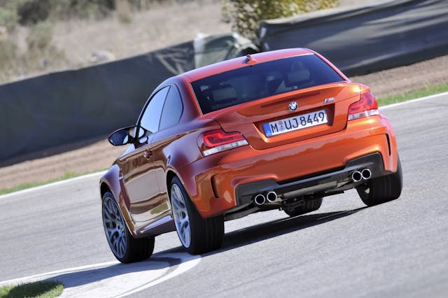 BMW 1 Series M Coupe rear cornering action