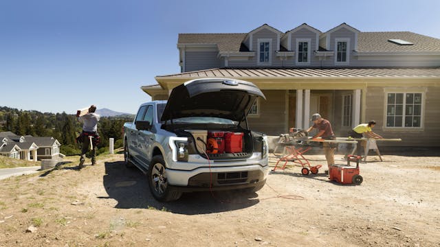 Ford F-150 Lightning EV front three-quarter frunk