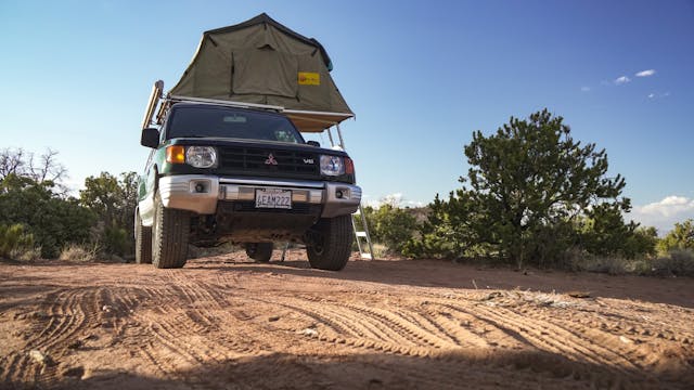 1998 Mitsubishi Montero low front tent deployed