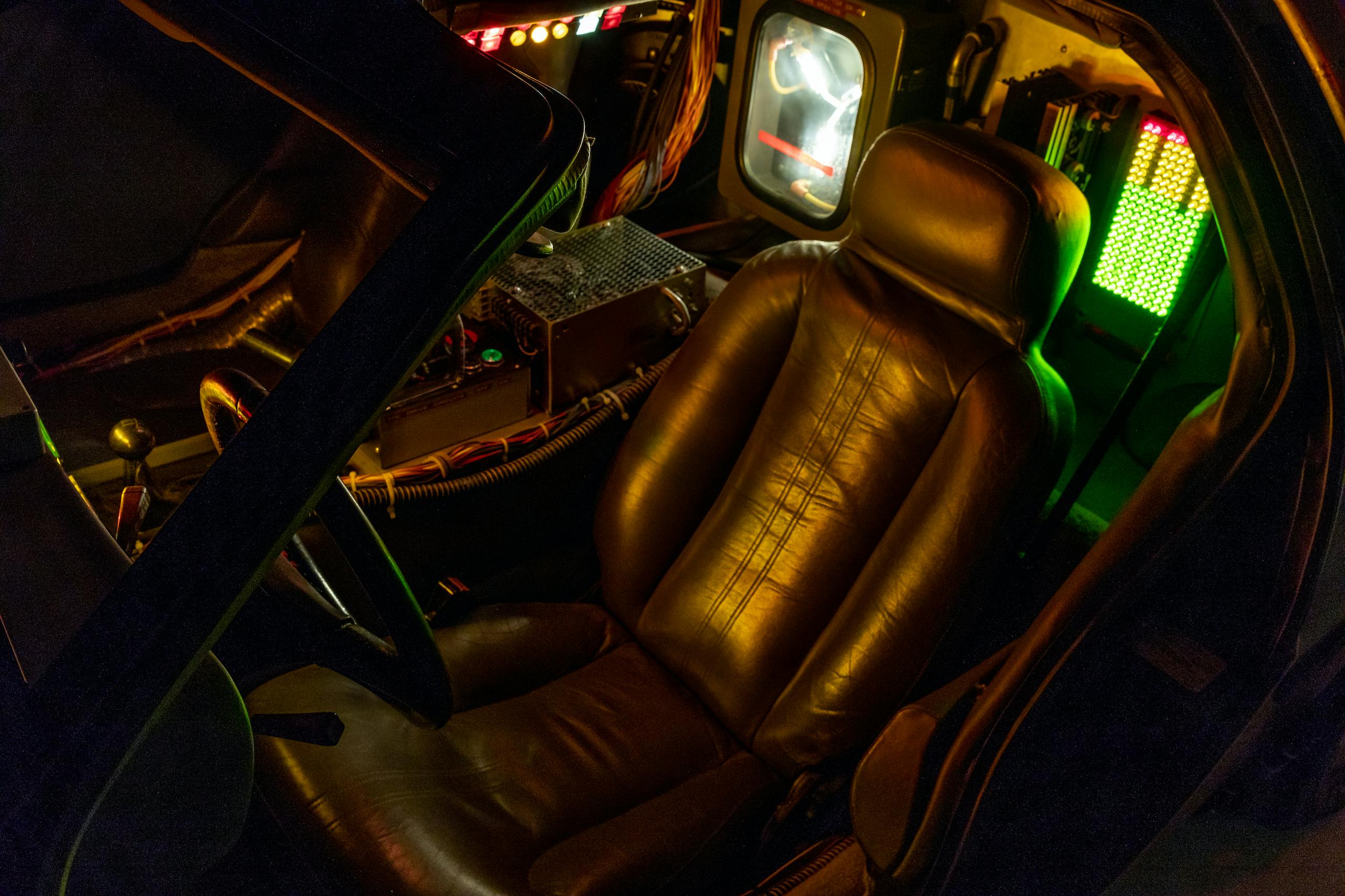 Back to Future DeLorean interior seat night