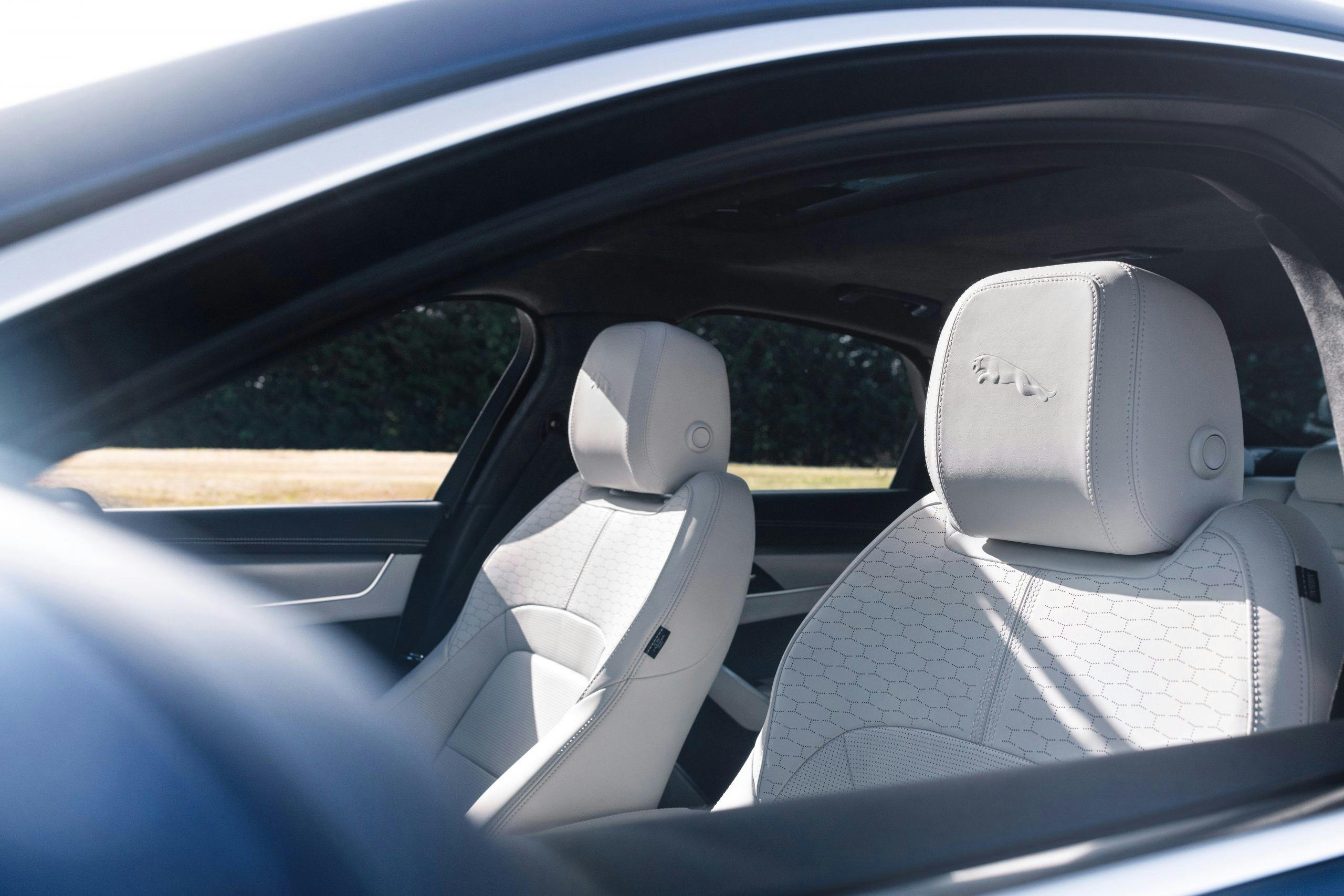 202021 Jaguar XF interior seat embossed headrest