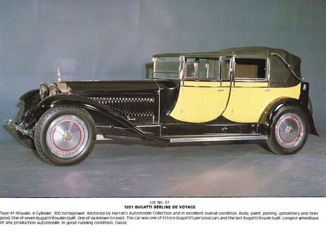 Bugatti Royale listing