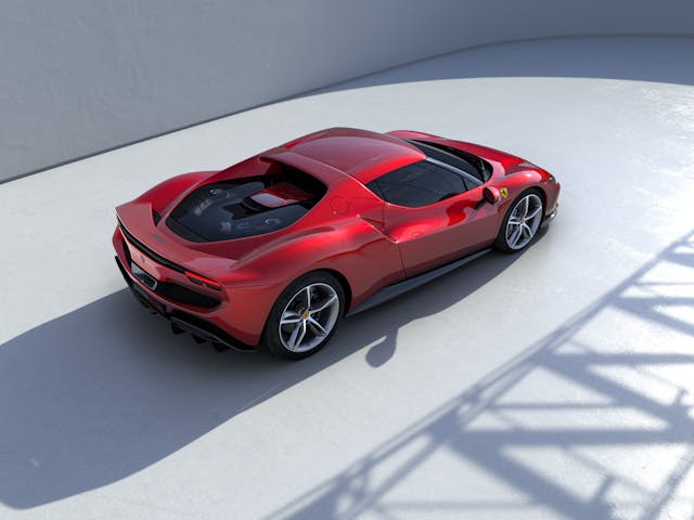 Ferrari 296 GTB overhead rear