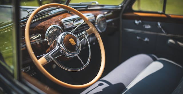 concours america steering wheel detail