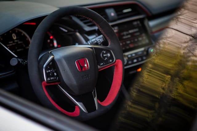 2020 Honda Civic Type R interior steering wheel detail