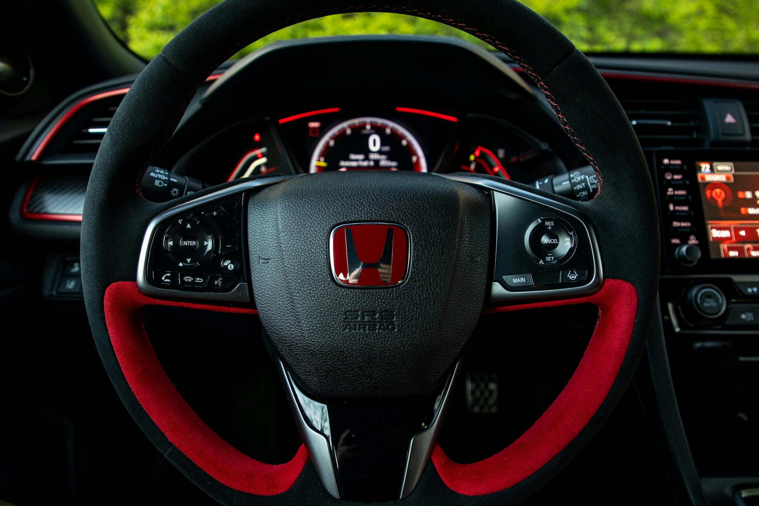 2020 Honda Civic Type R interior steering wheel detail