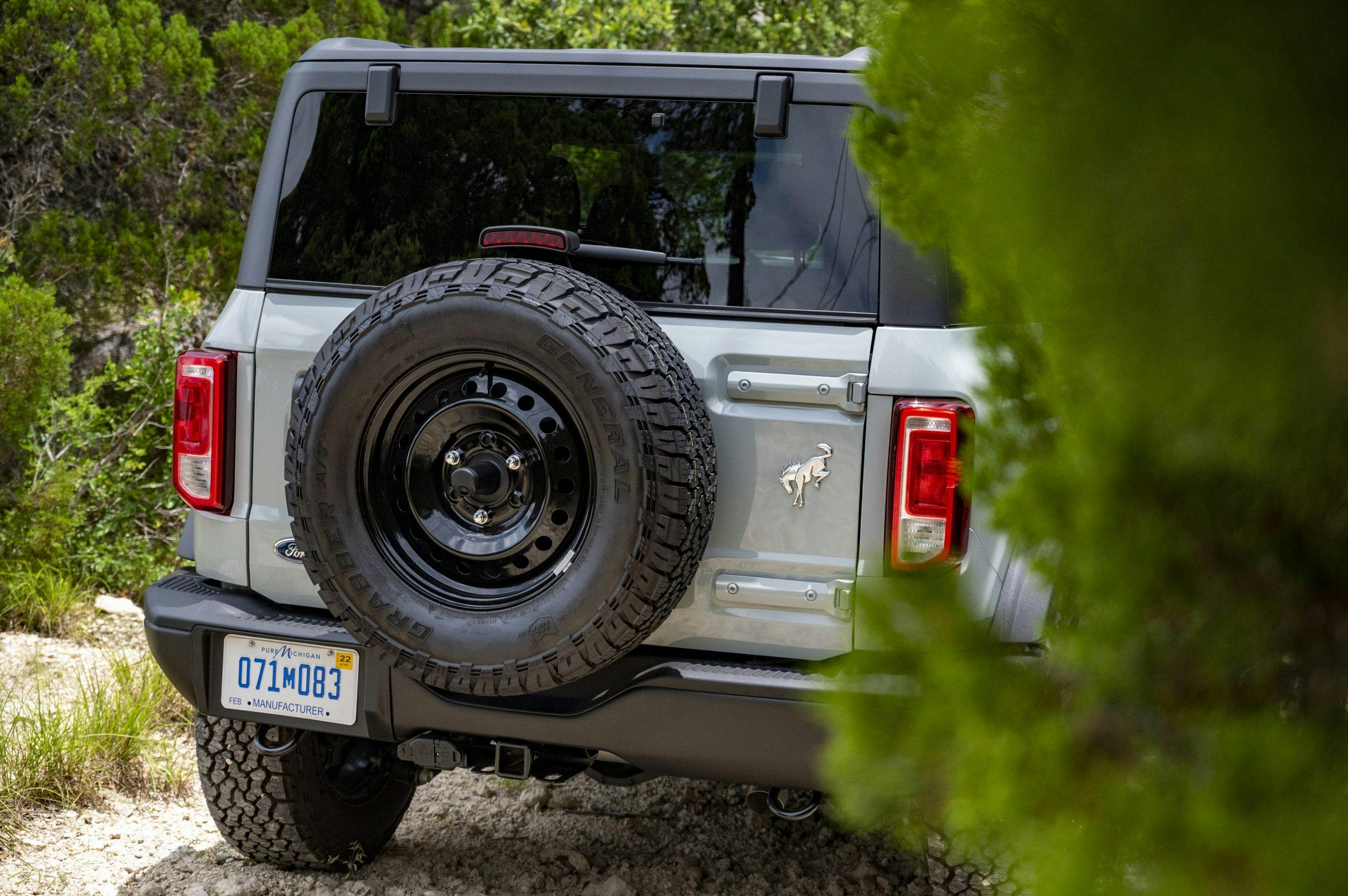 2021 Ford Bronco two door rear on trail