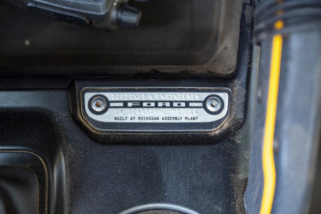 2021 Ford Bronco plaque