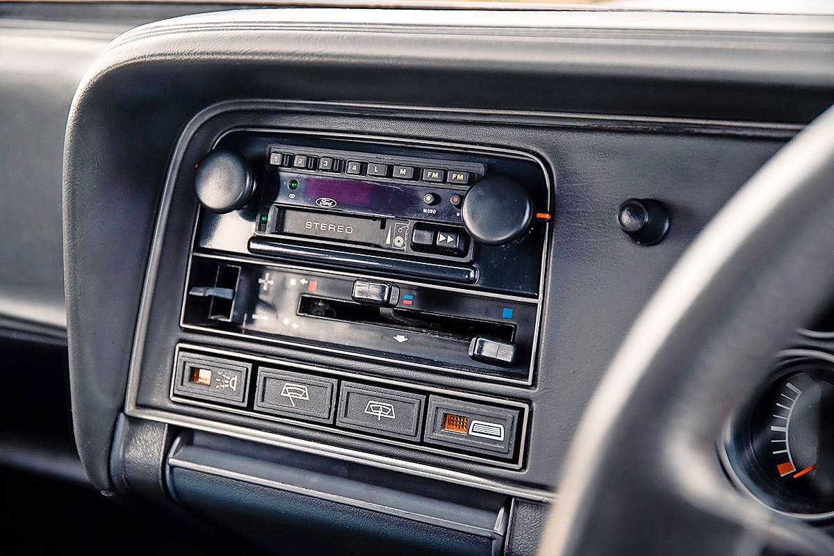 Henry Ford Capri interior dash stereo