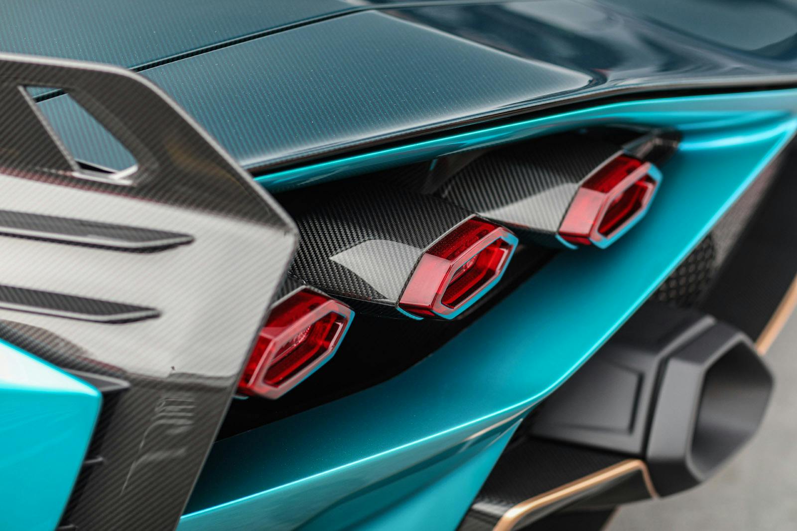 Lamborghini Sian Beverly Hills Tour taillight detail