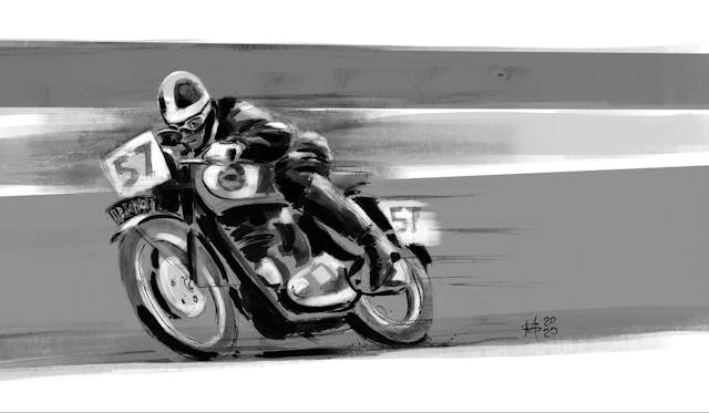 Dick Aldous DBD34 motorcycle racing