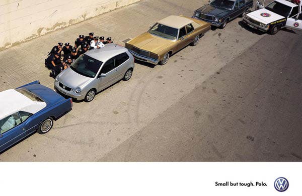Volkswagen police vintage ad