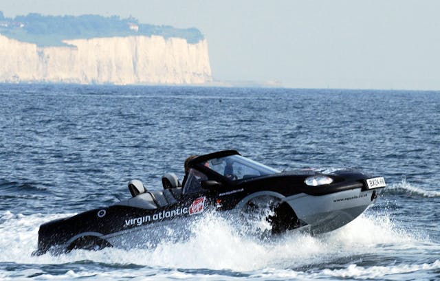 Richard Branson Aquada action white dover cliffs behind