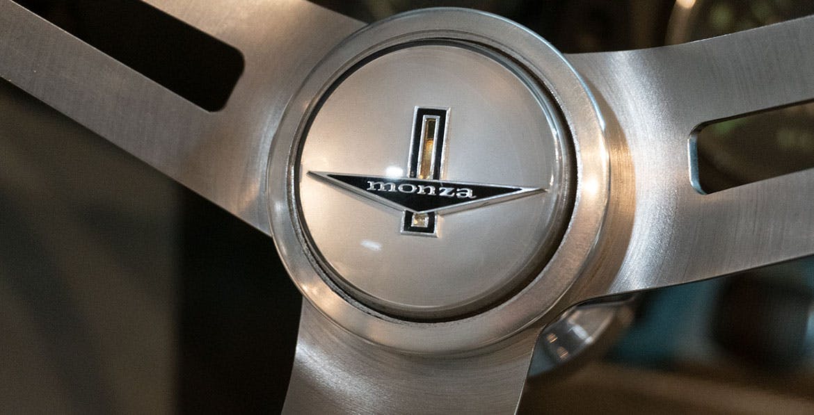 Chevrolet Corvair Monza GT steering wheel detail