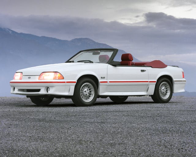 1987 Ford Mustang GT convertible front three-quarter