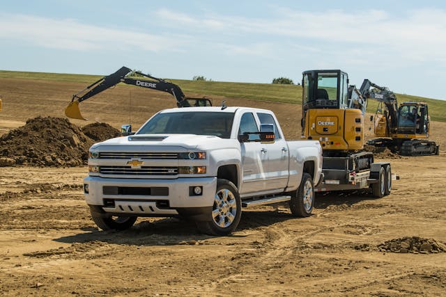 2018 Silverado 2500 HD White LTZ Custom Sport Crew Cab towing Jo