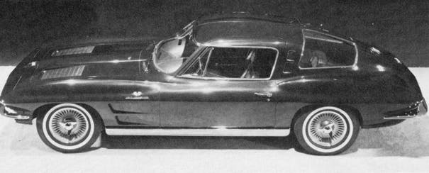 4-Seater 1963 Split Window Coupe Prototype side profile overhead