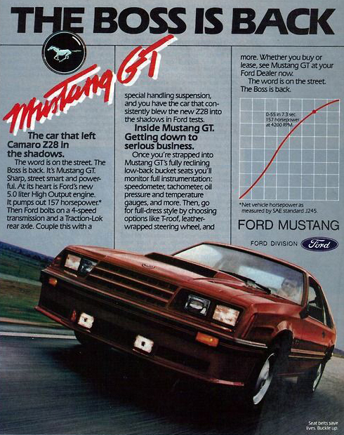 Ford's Motorsports Strategy Mustang GTP Vintage 1984 Print Ad 