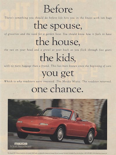 Great American print ads - 1993 Mazda Miata