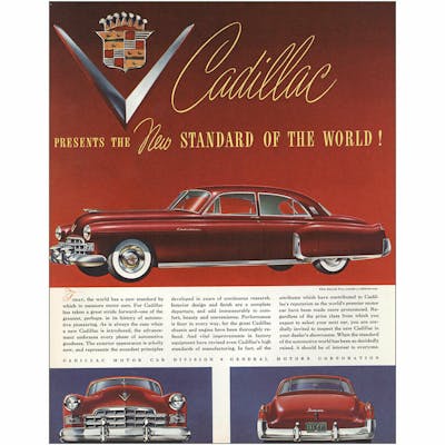 Great American print ads - Cadillac - Standard of the World