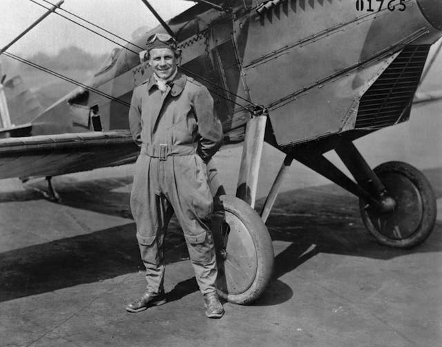 Lieutenant James (Jimmy) Doolittle Standing Before Plane