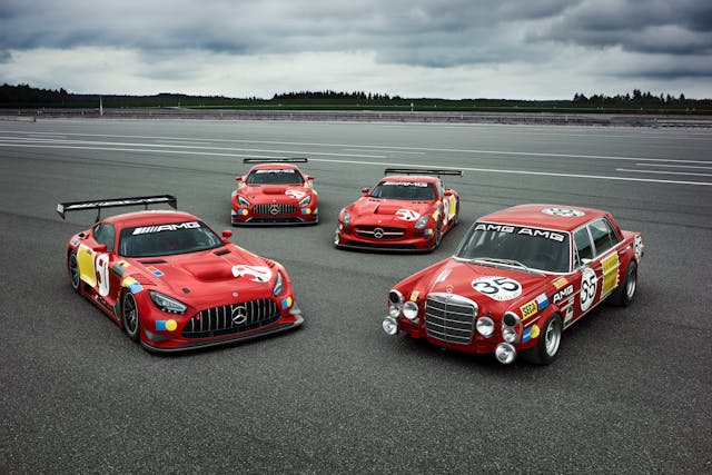 Mercedes-Benz Red Pig lookalikes 50 year Spa anniversary special editions AMG