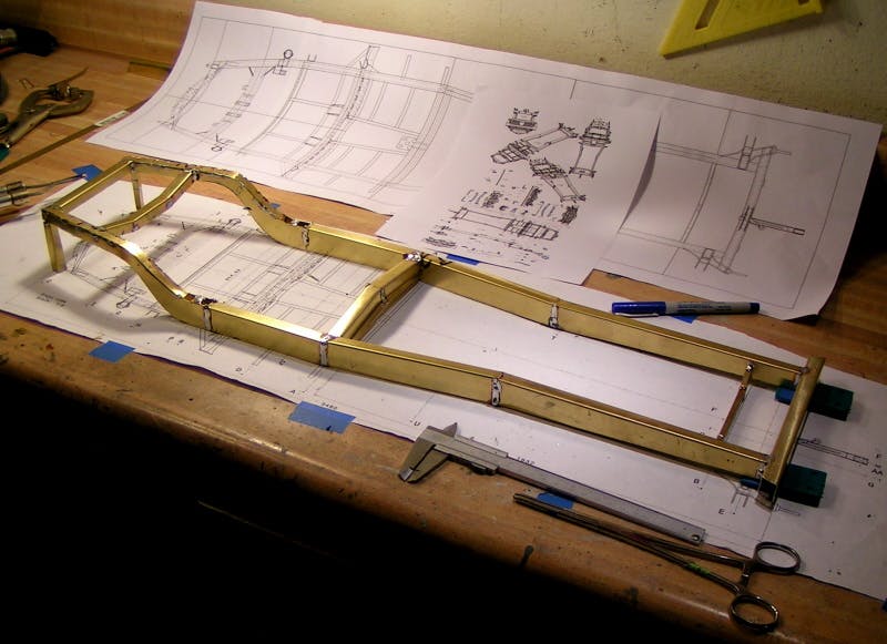 Alfa scale model blueprint and frame