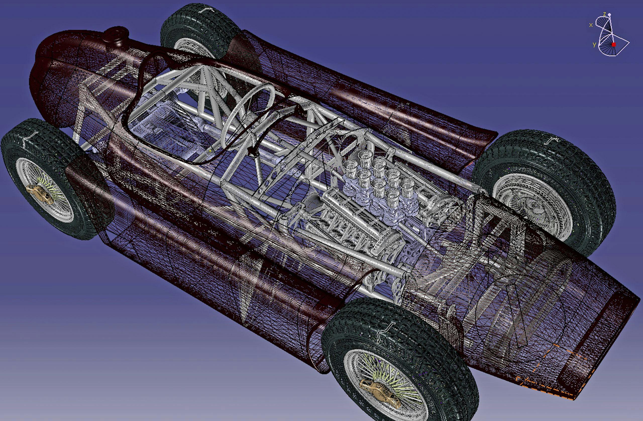 ferrari scale model chassis rendering