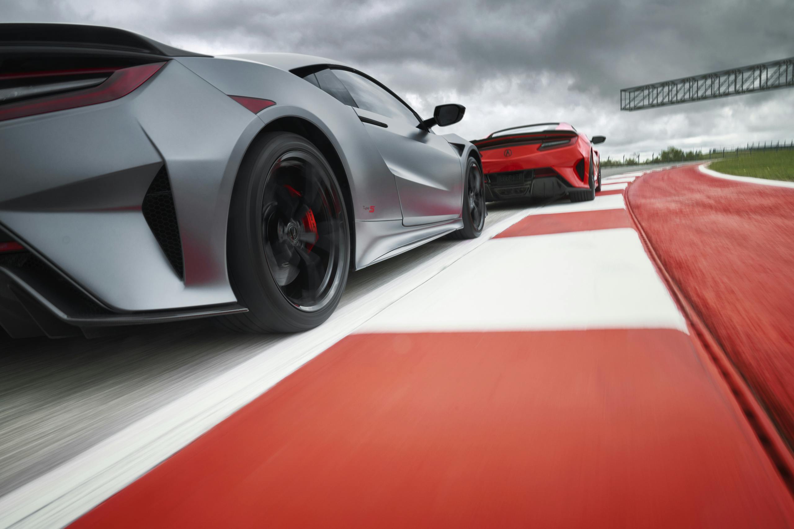 2022 Acura NSX Type S grey and red rear track action