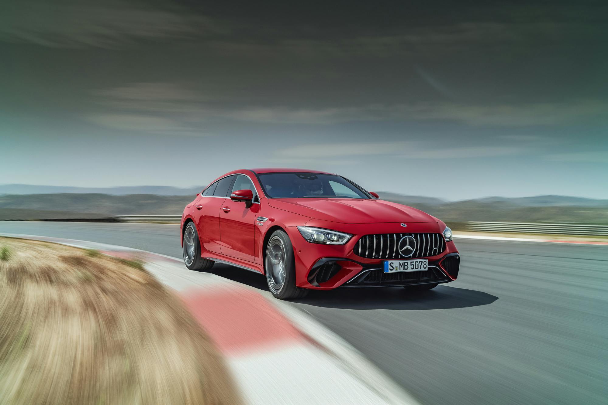 2023-Mercedes-AMG-GT-63-S-E-Performance front three-quarter action