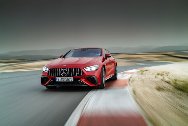 2023-Mercedes-AMG-GT-63-S-E-Performance front three-quarter action