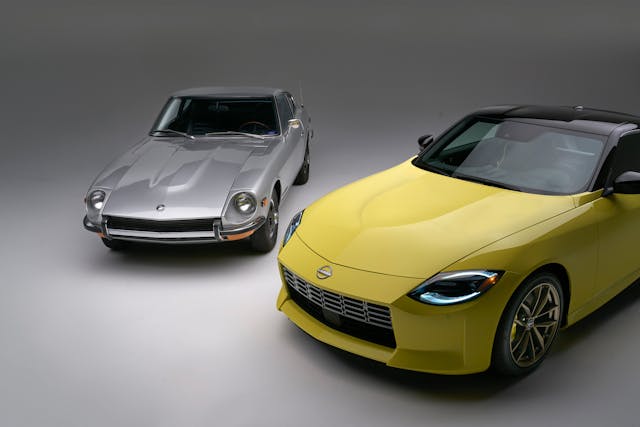 2023 Nissan Z and classic Z front
