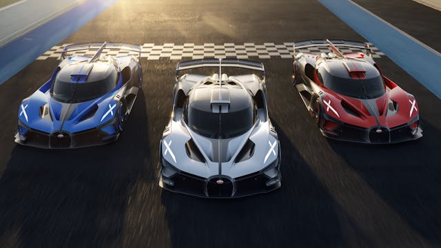 Bolide Bugatti series production announcement three track