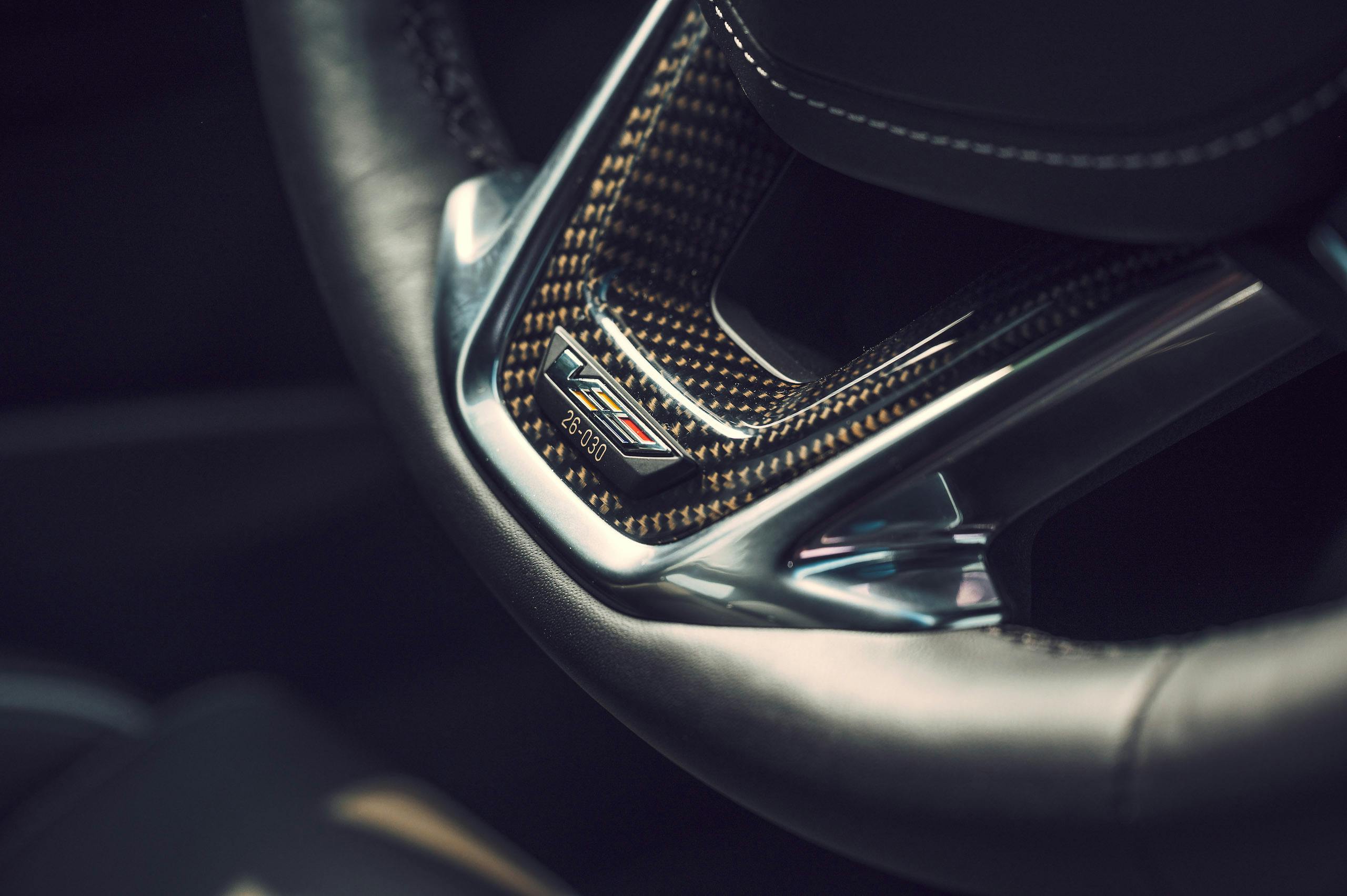 CT4-V Blackwing steering wheel detail