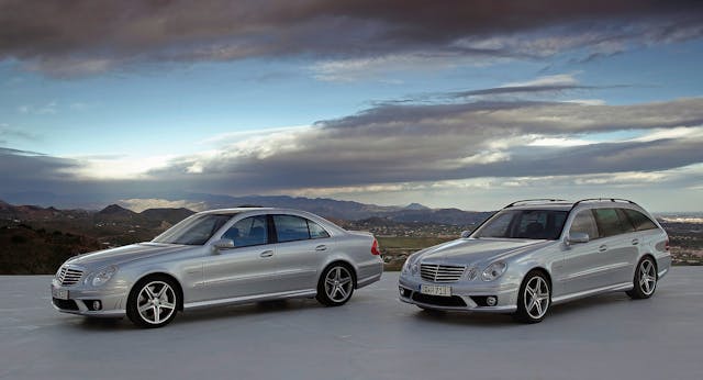 E63 AMG Sedan and Wagon front three-quarter