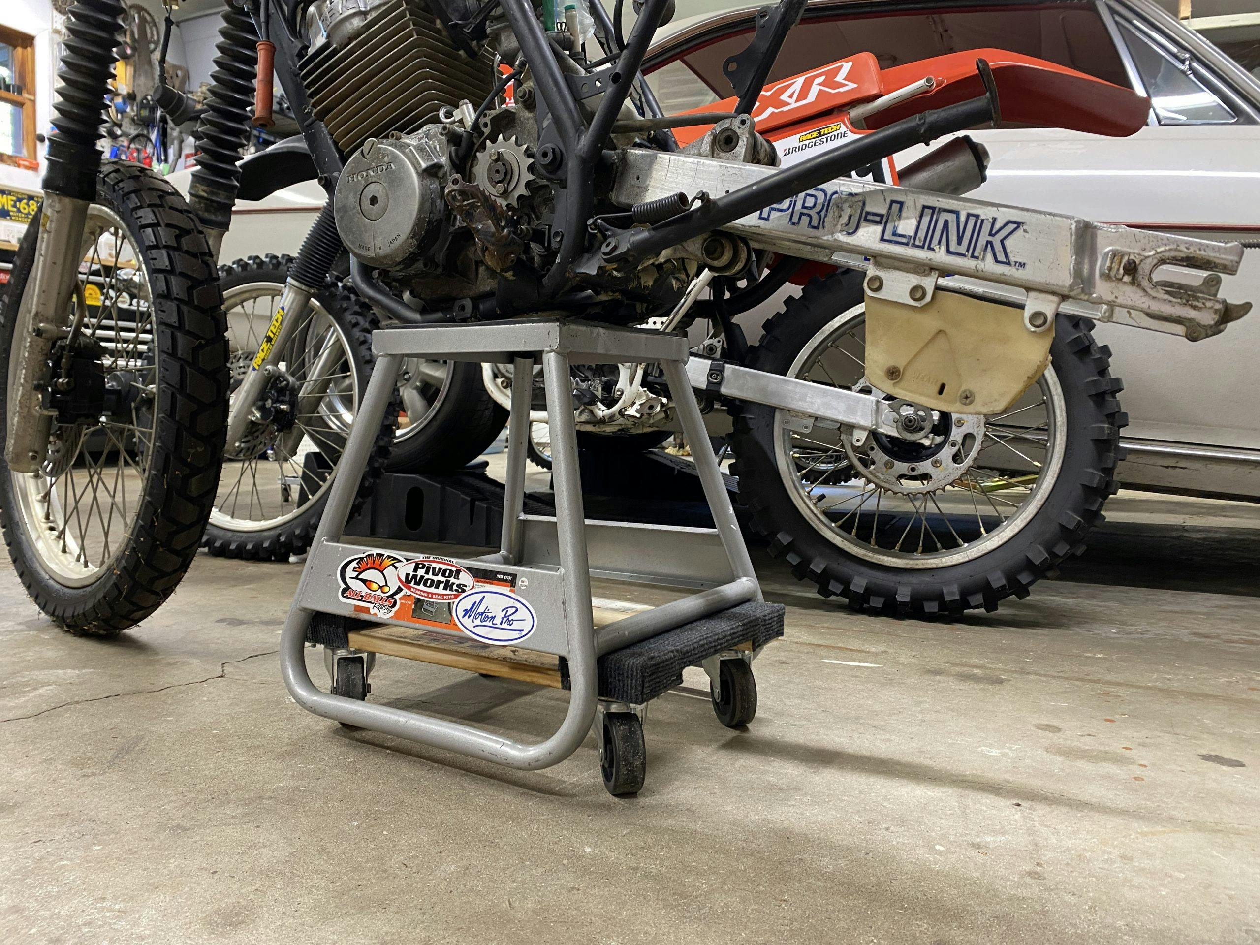 rolling motorcycle stand
