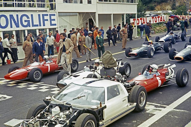 John Frankenheimer on Grand Prix set