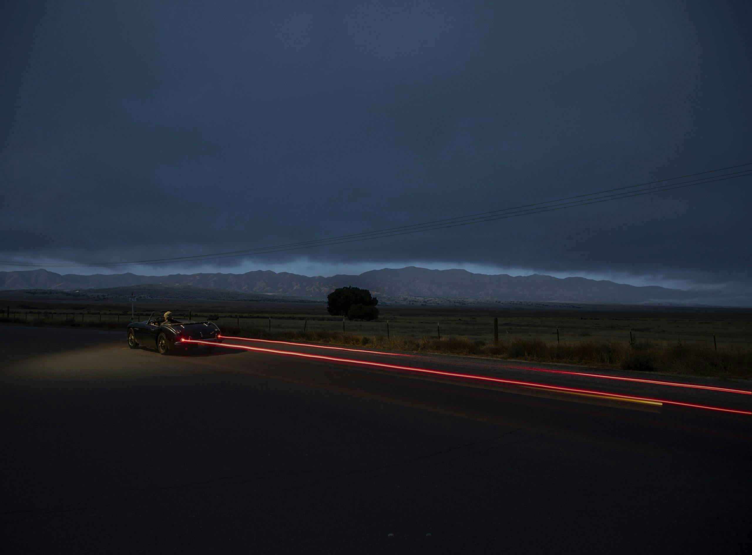 Austin-Healey night taillight blur