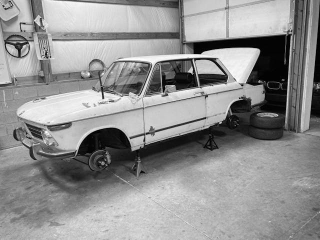 BMW 2002 resurrection in garage