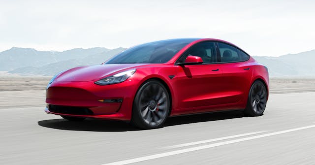 Tesla model 3 front three-quarter