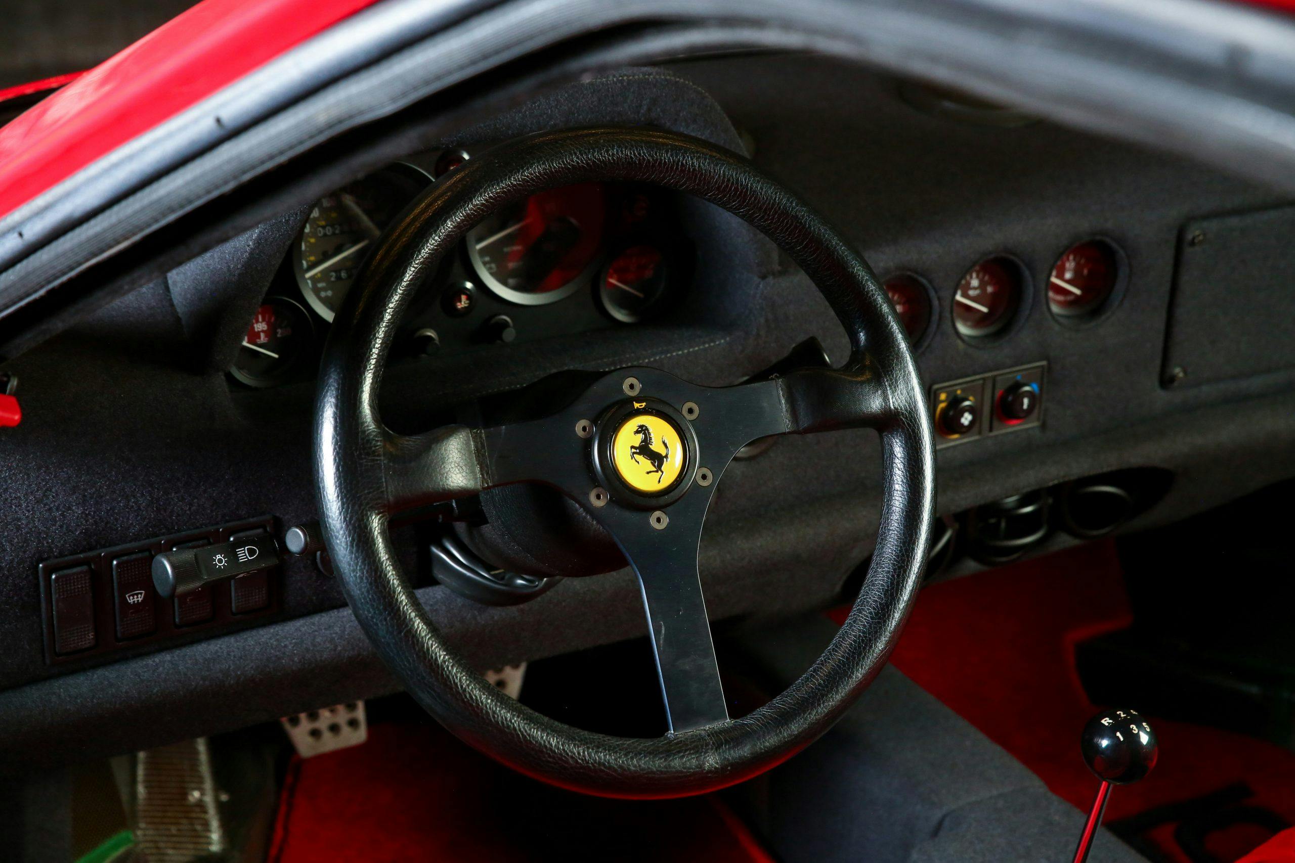 1991 Ferrari F40 interior steering wheel