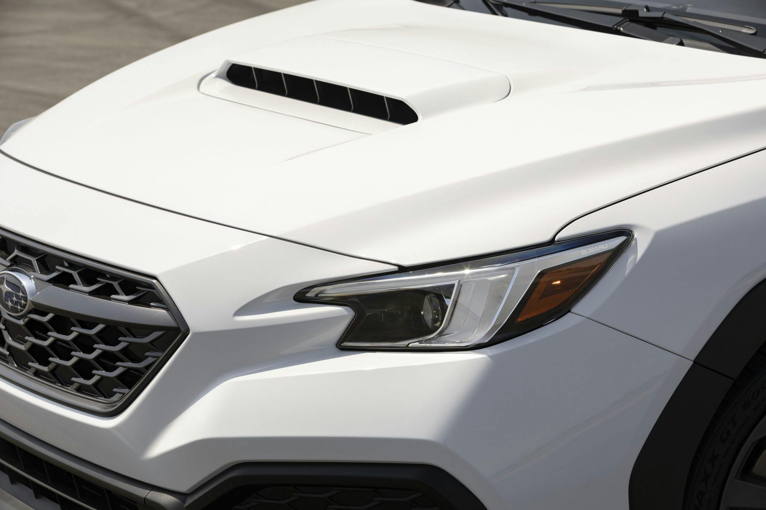 2022 Subaru WRX white hood headlight