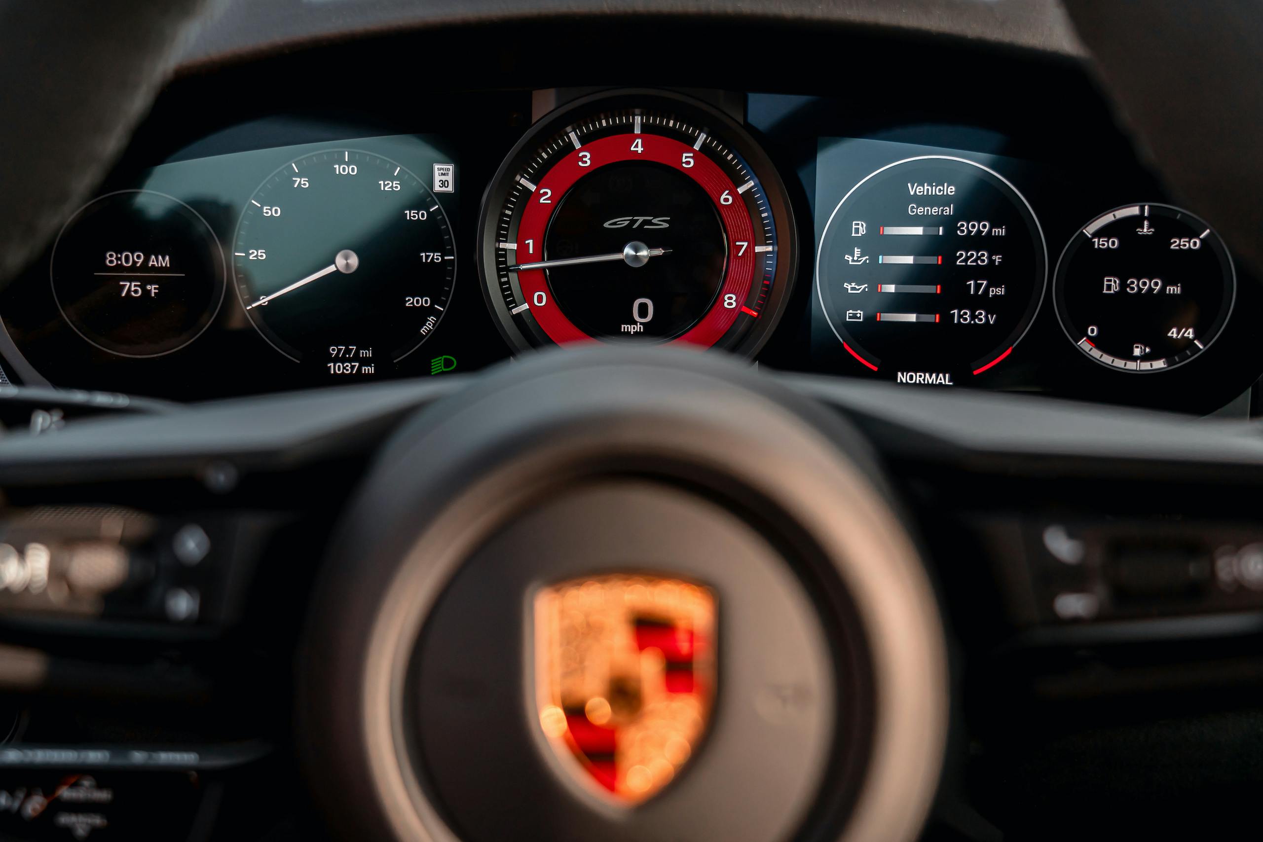 Porsche 911 GTS interior digital dash