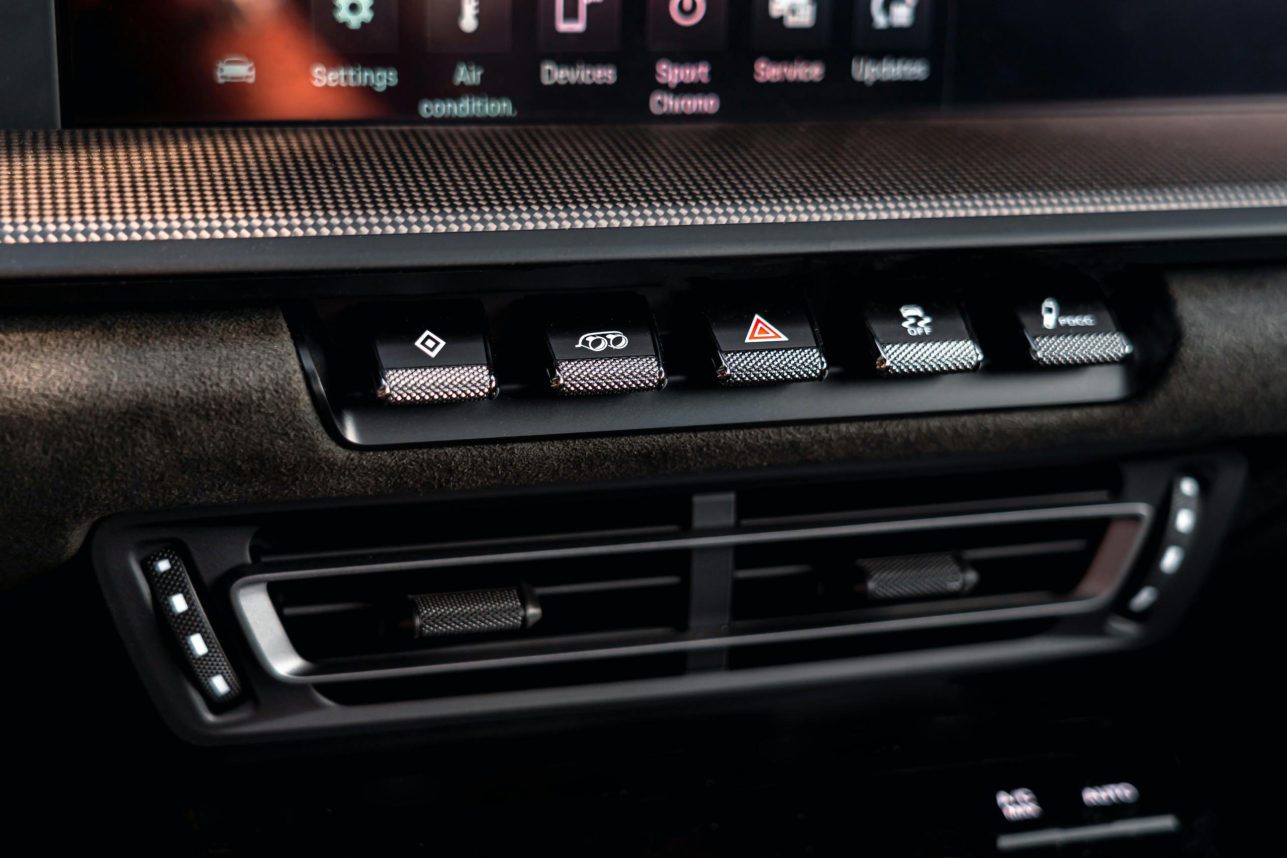 Porsche 911 GTS interior buttons detail