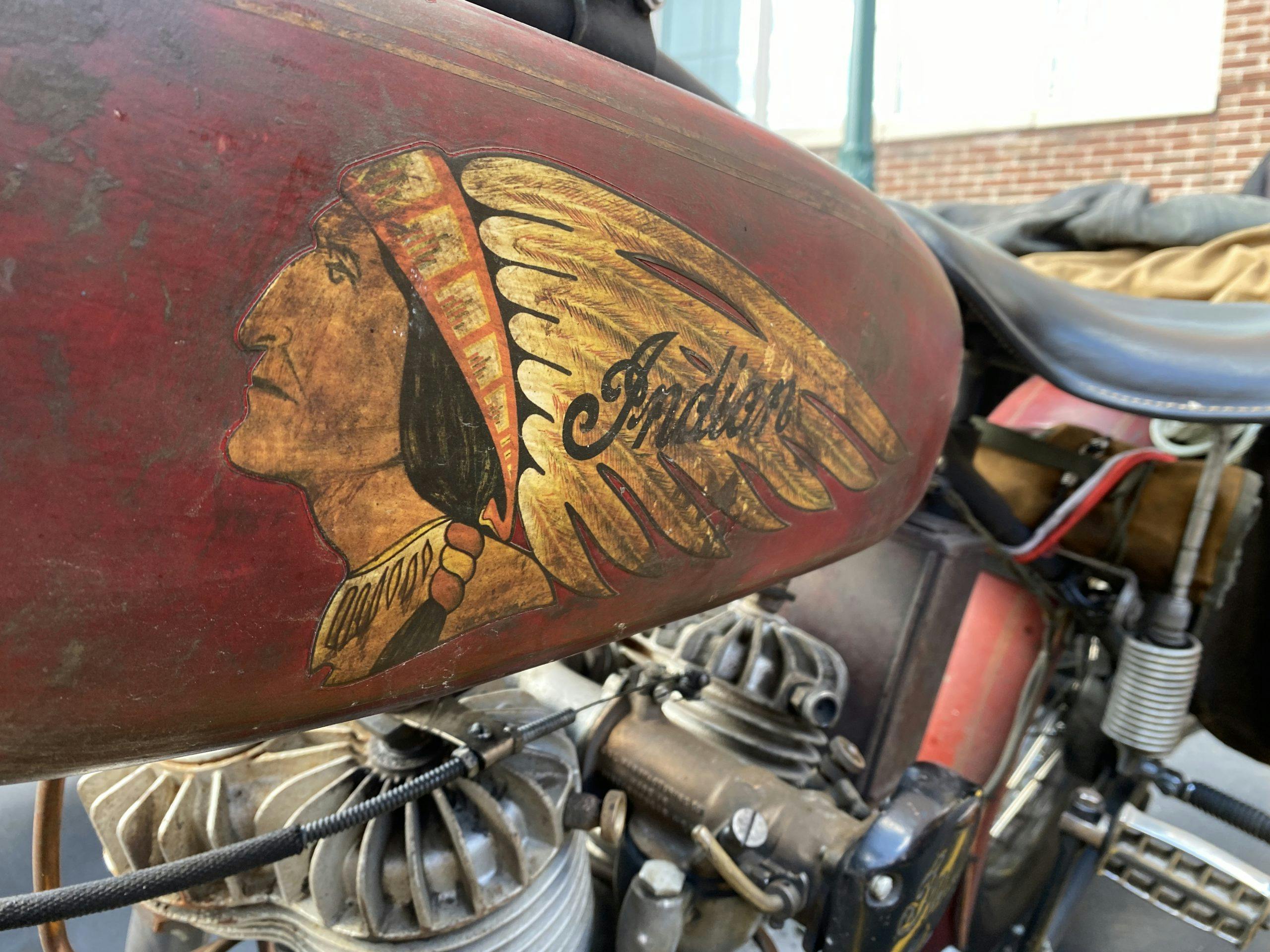 Motorcycle Cannonball Indian gas tank