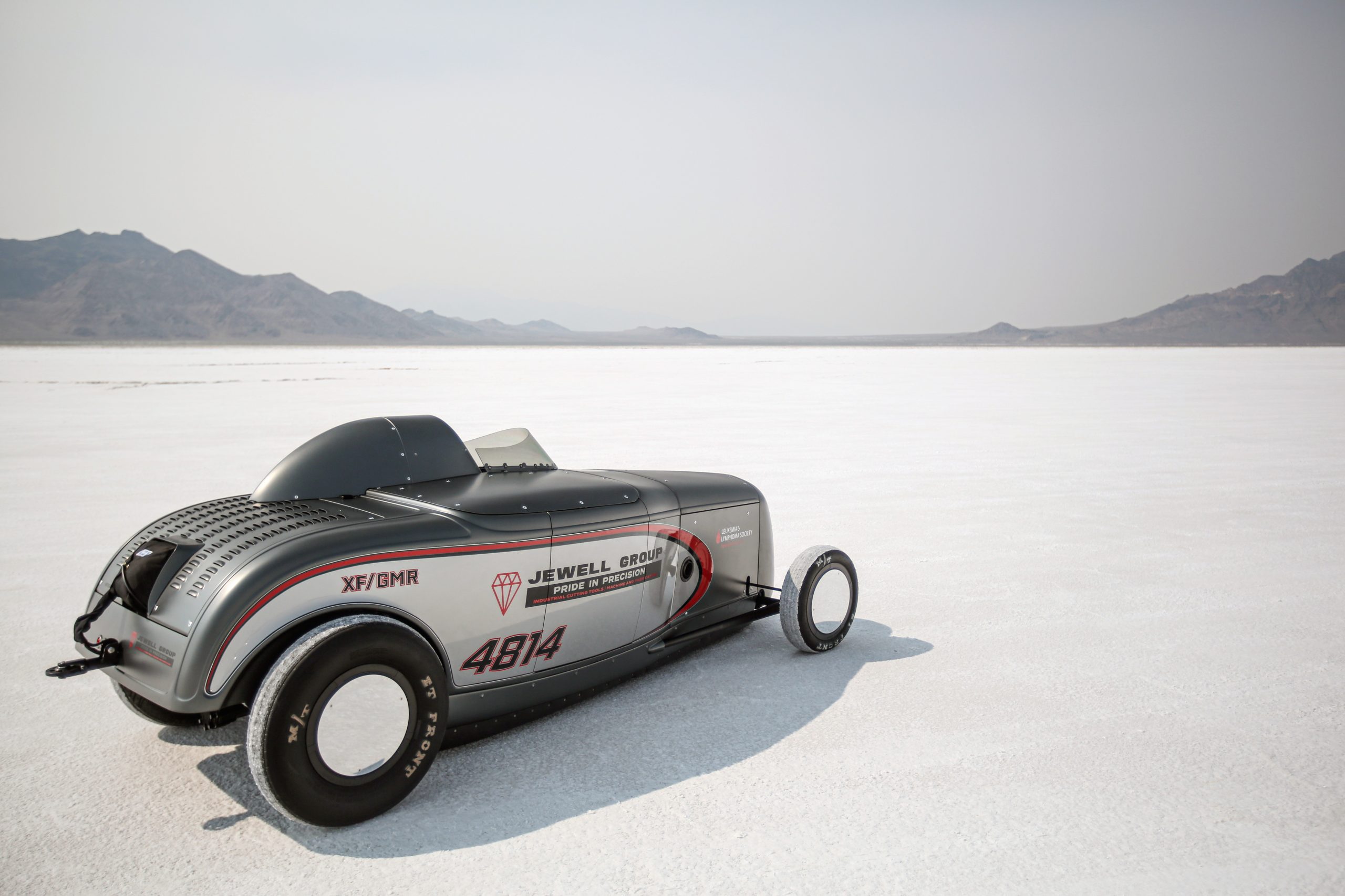 A seriously mean flathead V-8 powers this Bonneville record holder