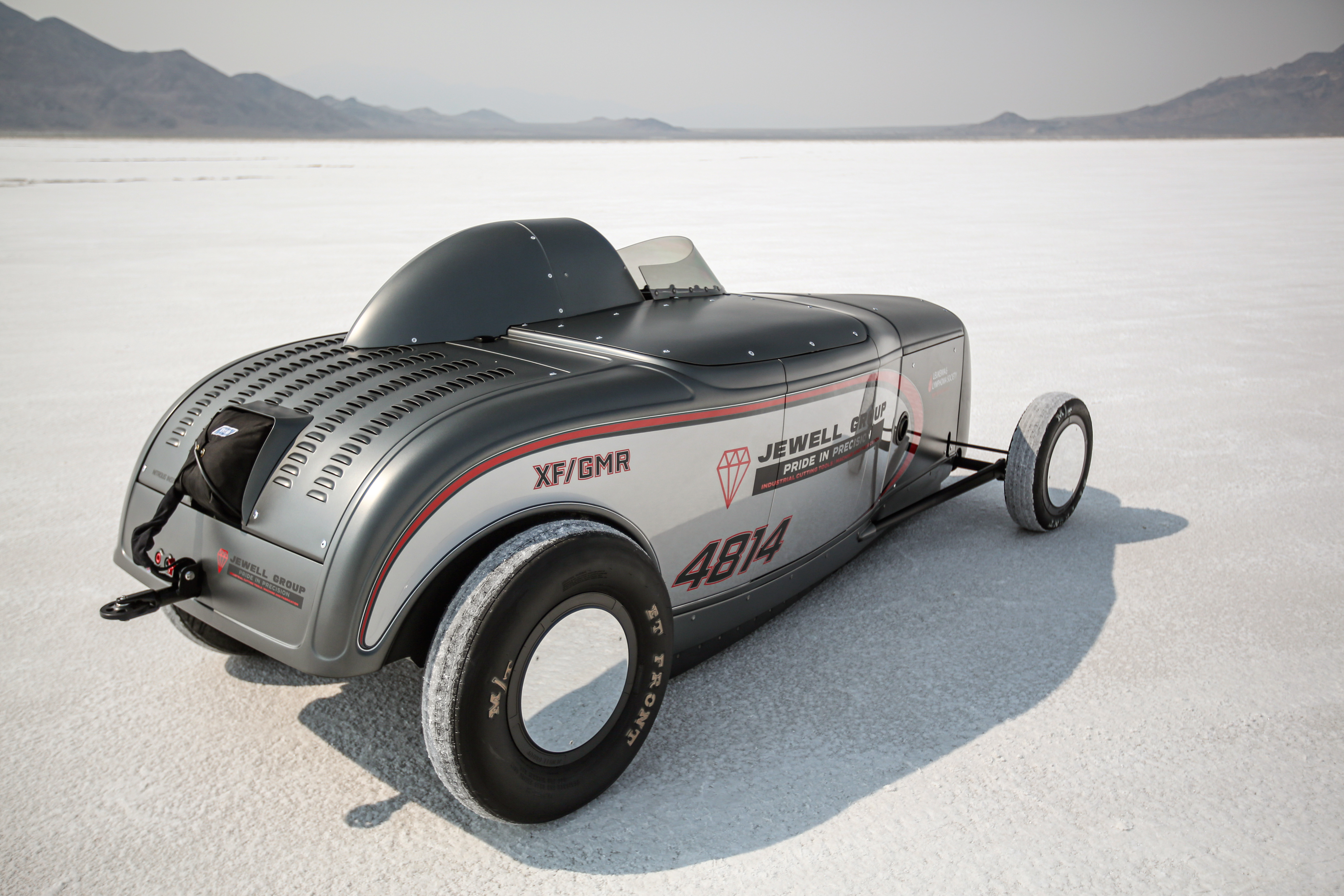 A seriously mean flathead V-8 powers this Bonneville record holder